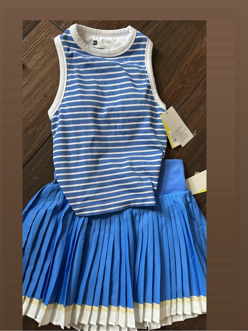 Blue Striped Tank and Pleated Skirt Set ( available XS • S • M • L • XL